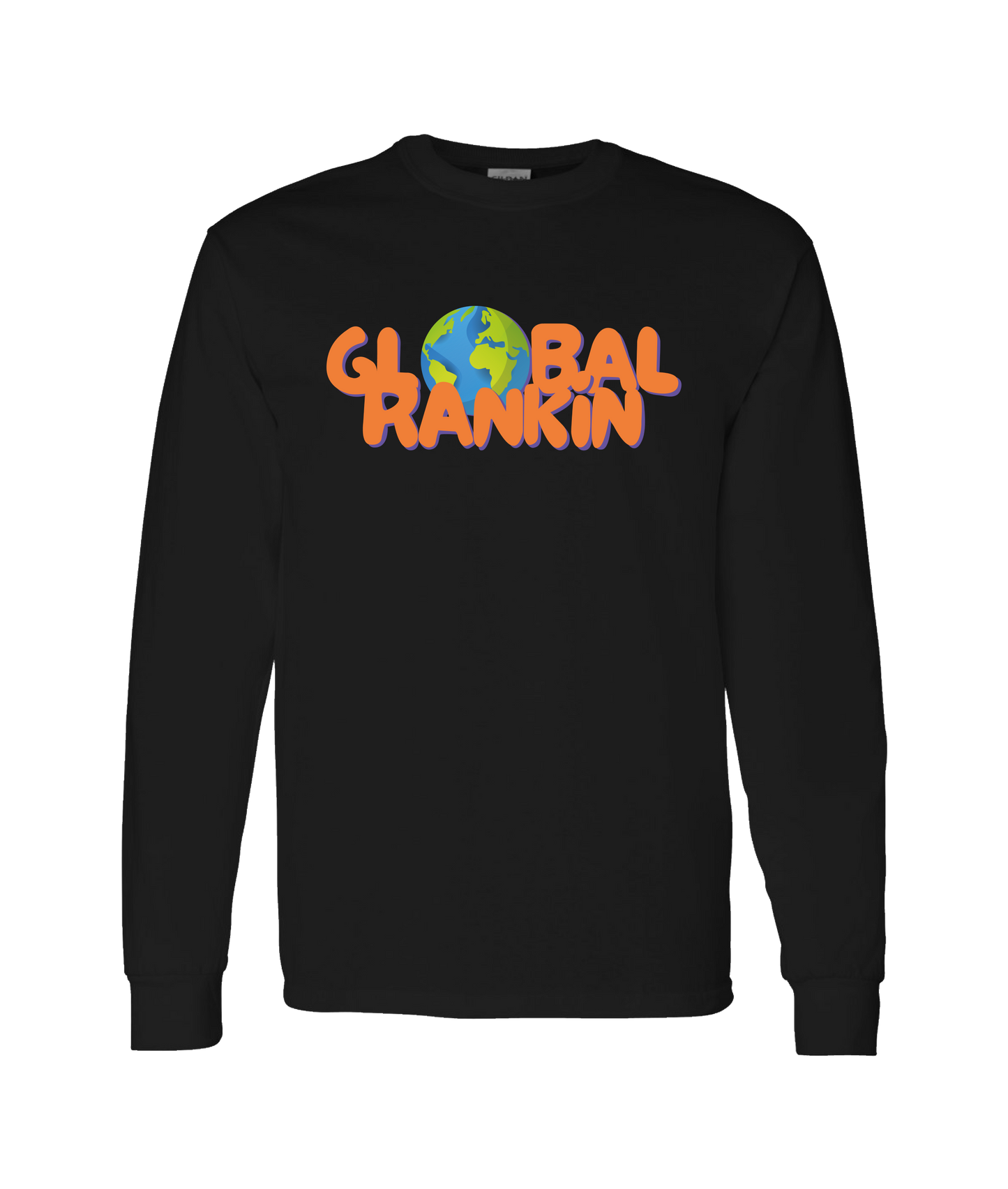 Global Rankin - Orange Logo - Black Long Sleeve T