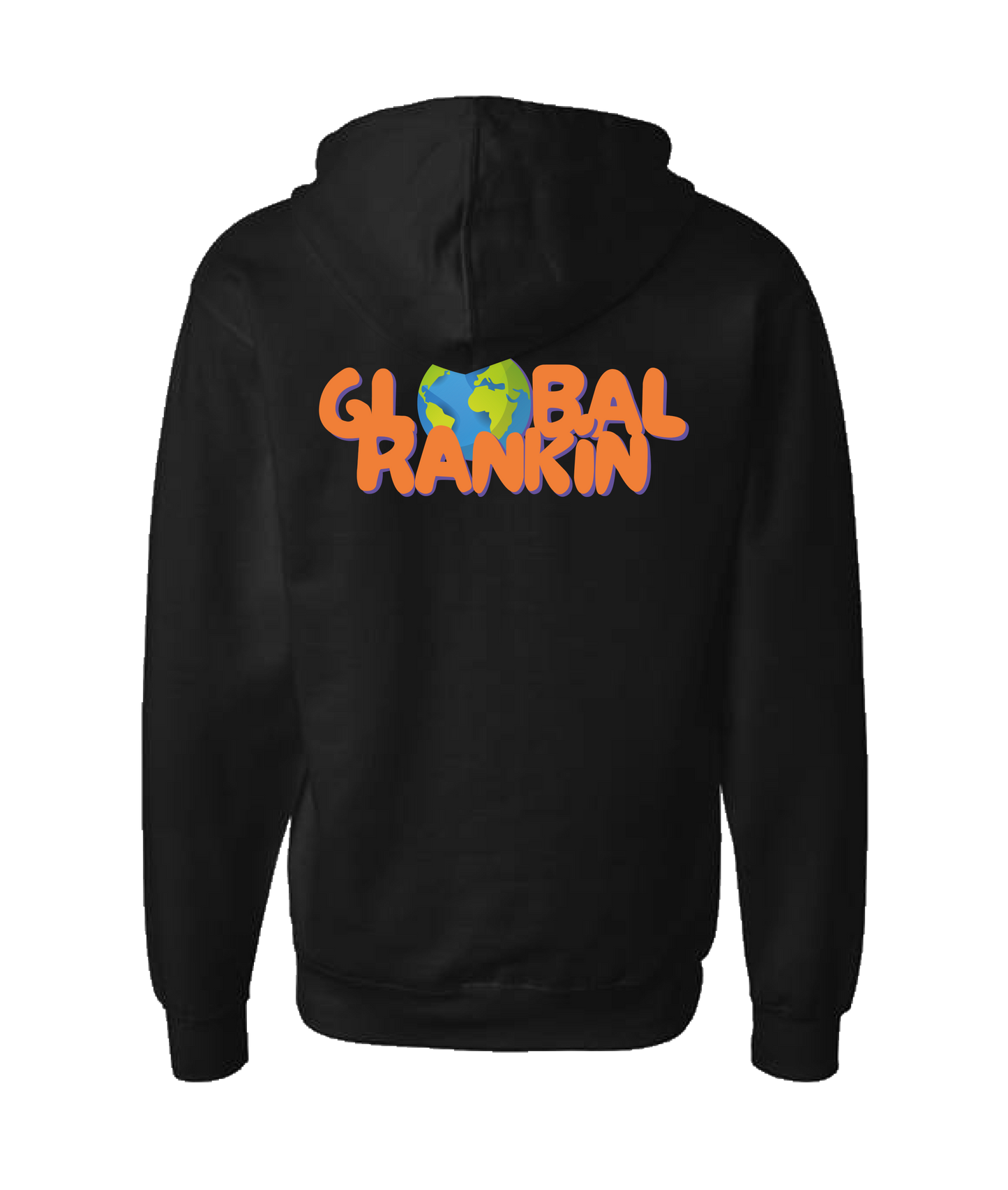 Global Rankin - Orange Logo - Black Zip Up Hoodie