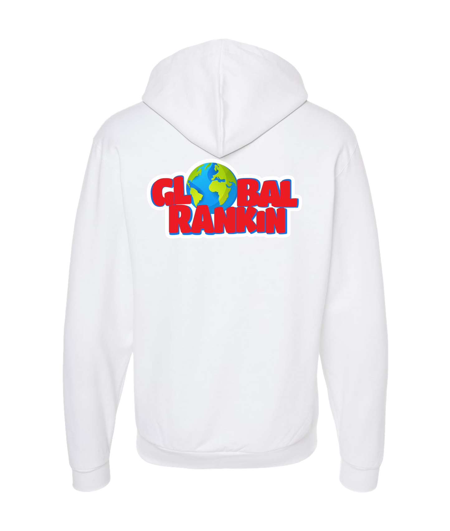 Global Rankin - Red Logo - White Zip Up Hoodie