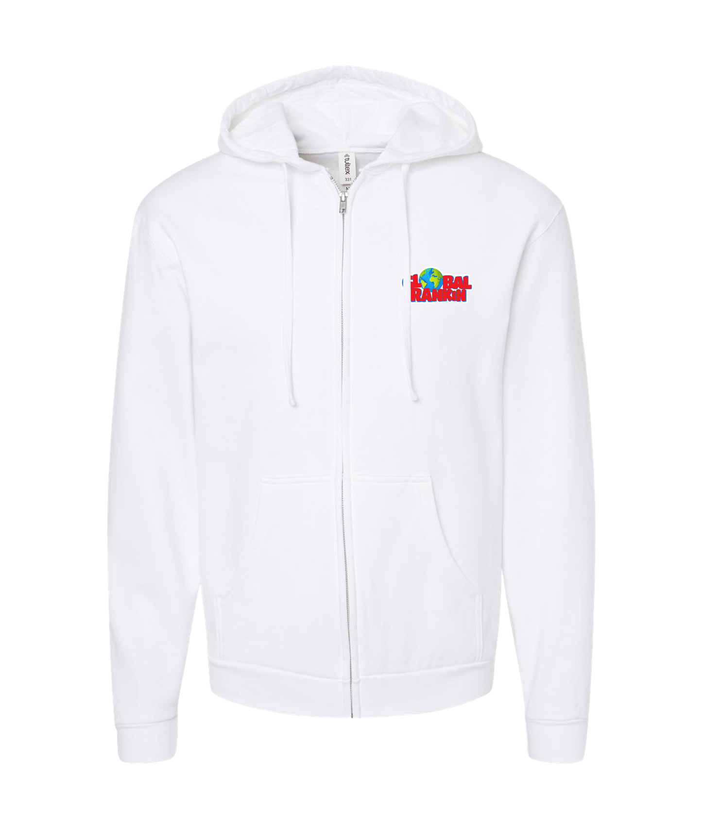 Global Rankin - Red Logo - White Zip Up Hoodie