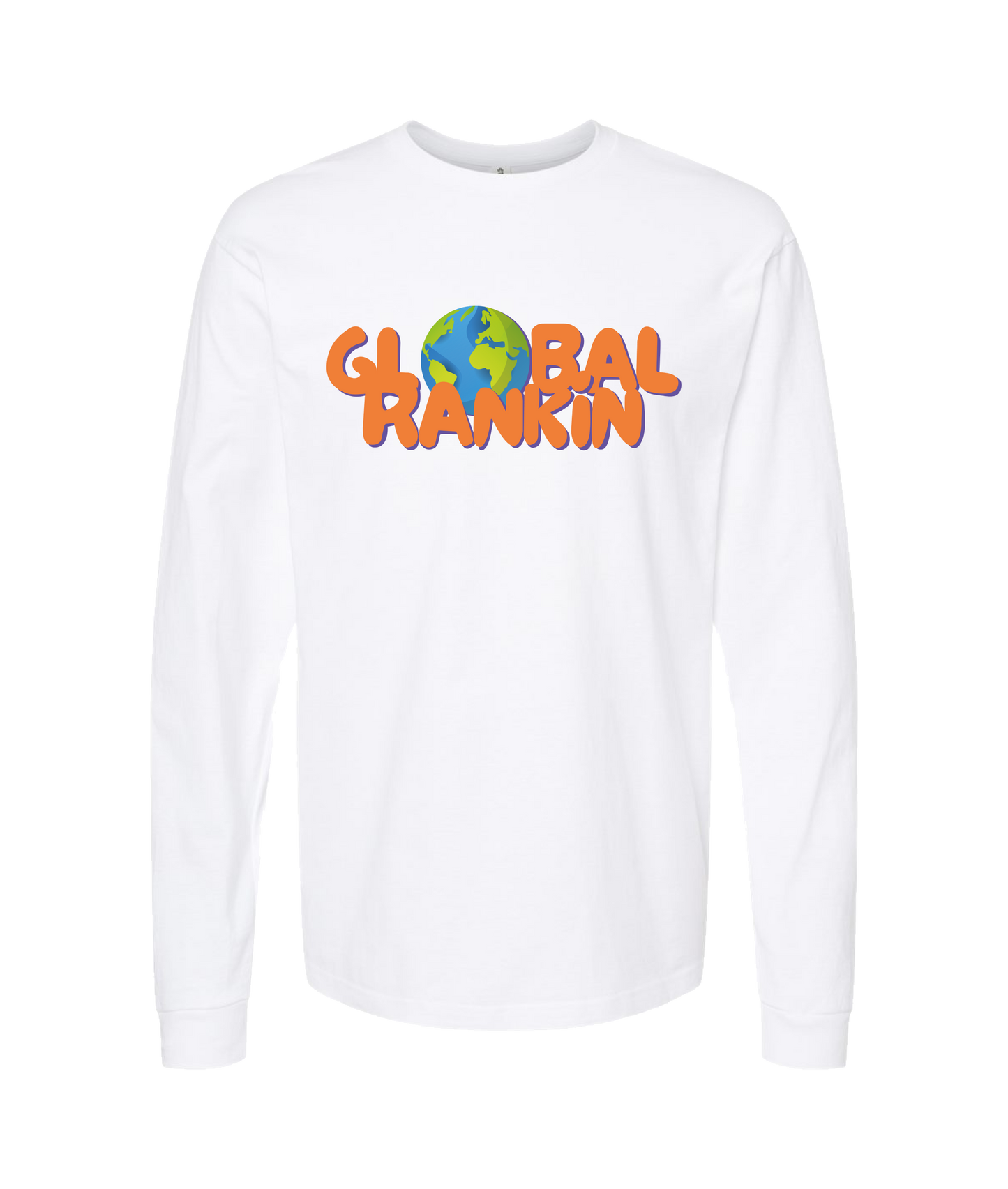 Global Rankin - Orange Logo - White Long Sleeve T