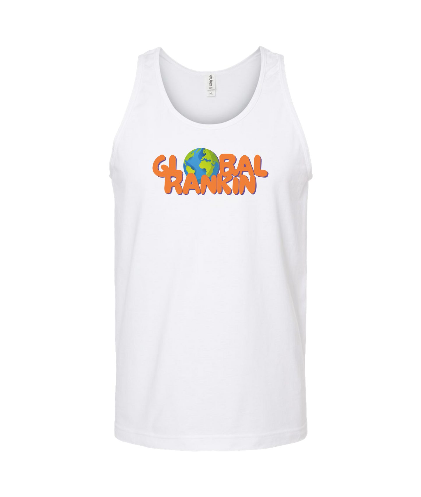 Global Rankin - Orange Logo - White Tank Top