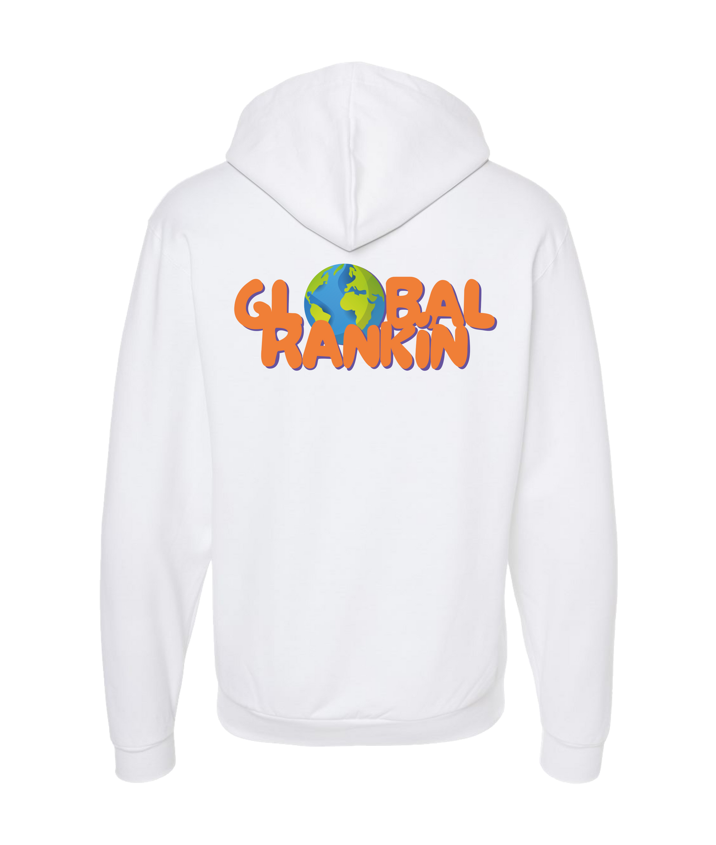 Global Rankin - Orange Logo - White Zip Up Hoodie