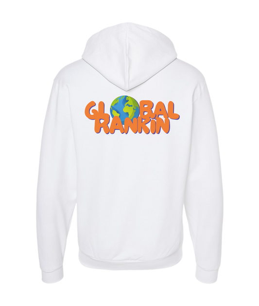 Global Rankin - Orange Logo - White Zip Up Hoodie