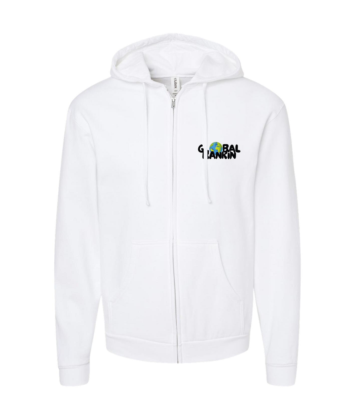 Global Rankin - Logo - White Zip Up Hoodie