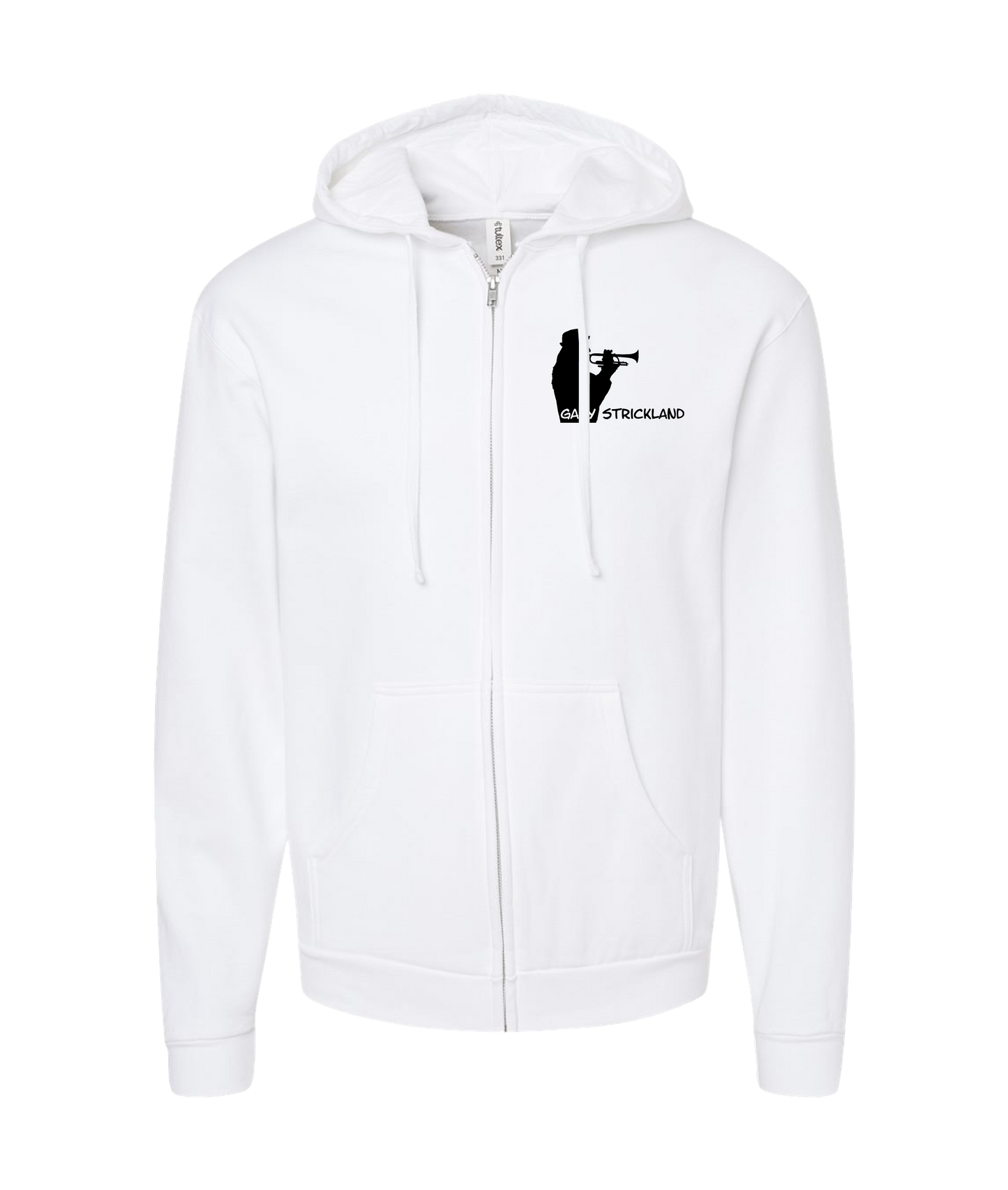 garystricklandmusic - Logo - White Zip Up Hoodie