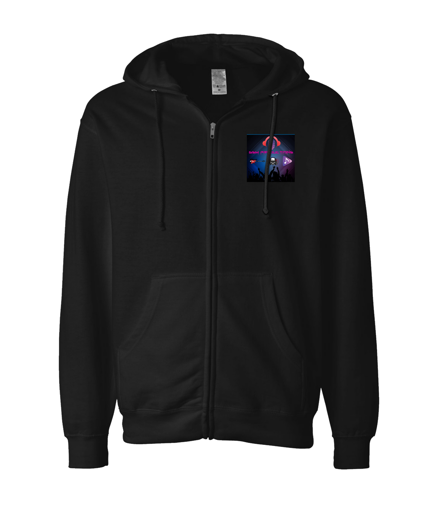 GSM Productions - Logo - Black Zip Up Hoodie