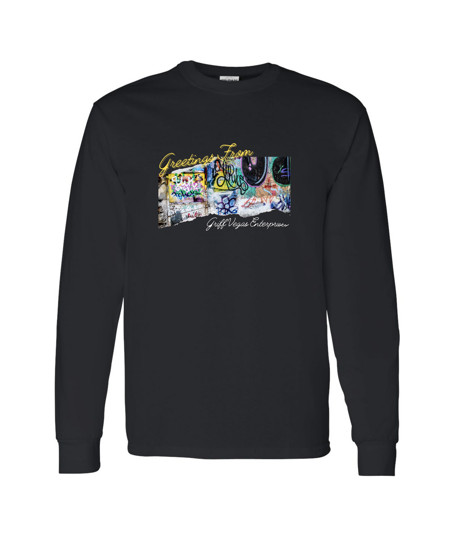 Griff Vegas Enterprise Greeting Black Long Sleeve T