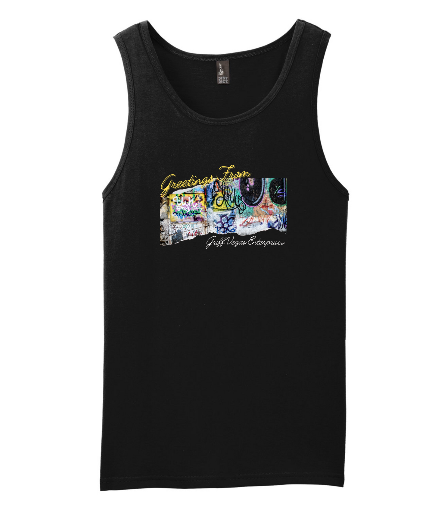 Griff Vegas Enterprise Greeting Black Tank Top