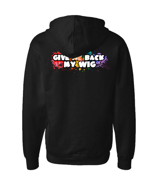 Give Me Back My Wig - Paint Splatter - Black Zip Up Hoodie
