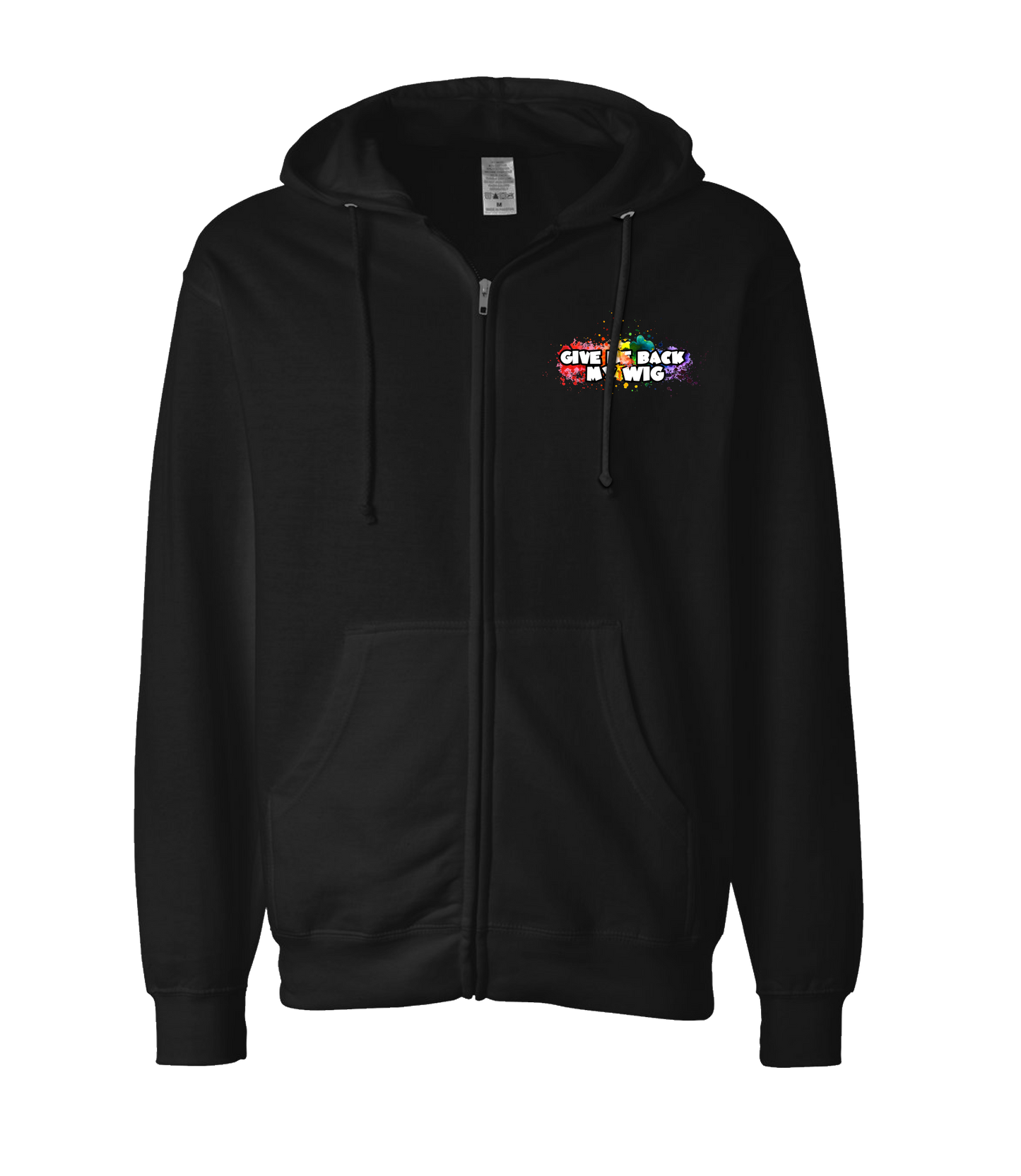 Give Me Back My Wig - Paint Splatter - Black Zip Up Hoodie