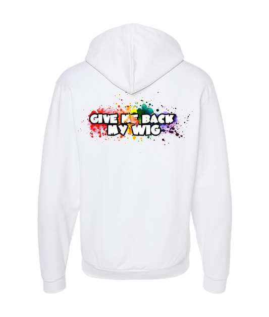 Give Me Back My Wig - Paint Splatter - White Zip Up Hoodie