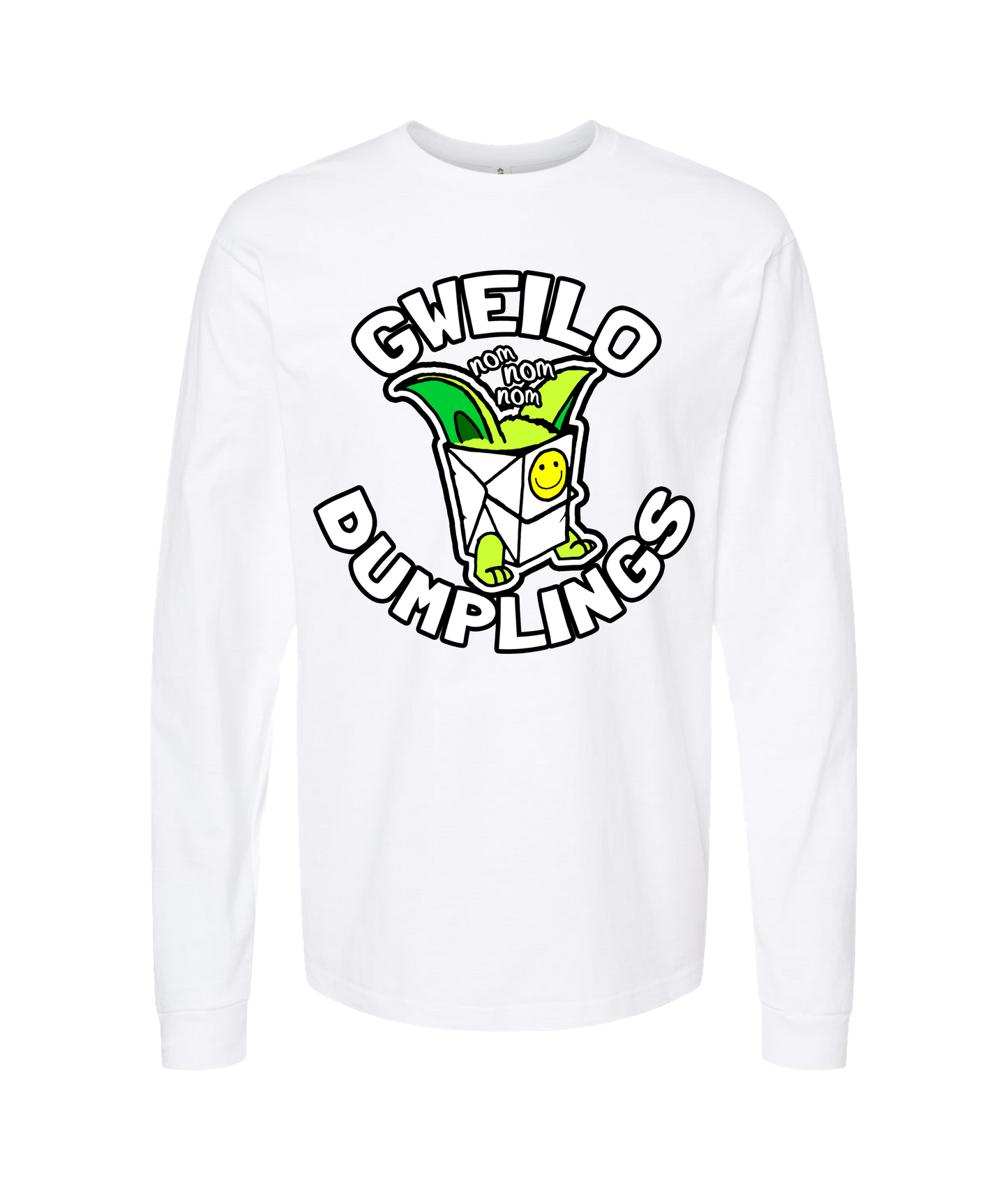 V-GWETOP - NOM NOM - White Long Sleeve T