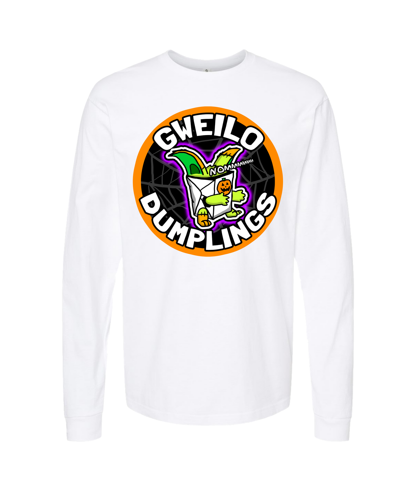 V-GWETOP - SPOOKY DUMPLINGS - White Long Sleeve T