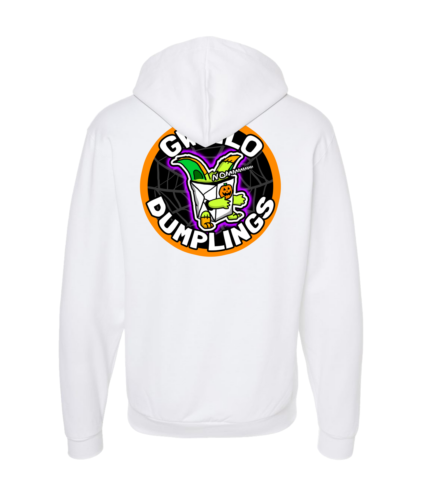 V-GWETOP - SPOOKY DUMPLINGS - White Zip Up Hoodie