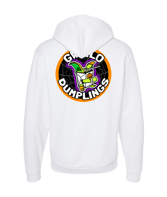 V-GWETOP - SPOOKY DUMPLINGS - White Zip Up Hoodie