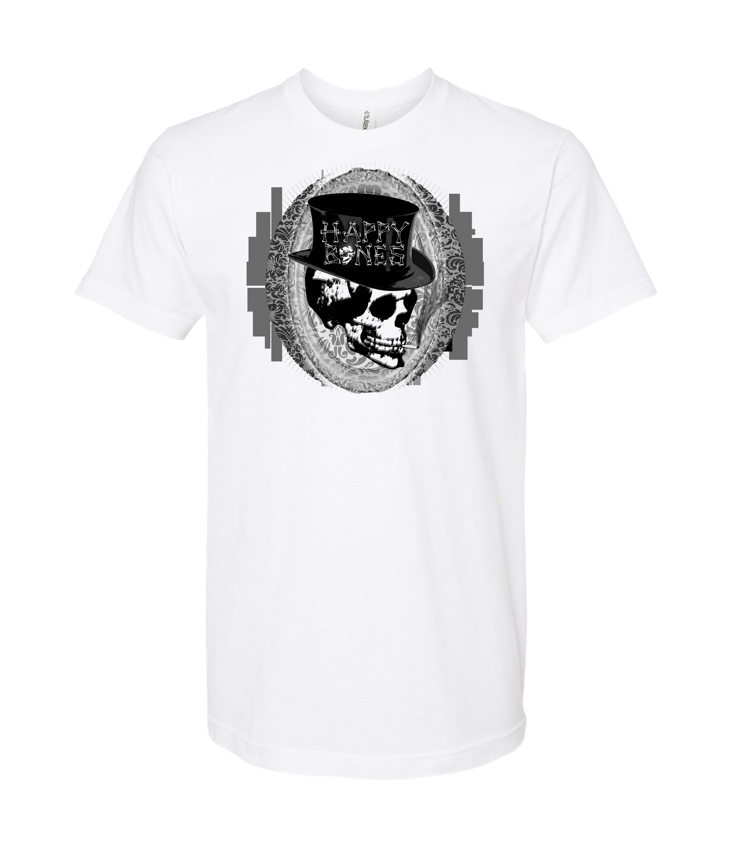 Happy Bones Jones - Smoking Skull - White T-Shirt