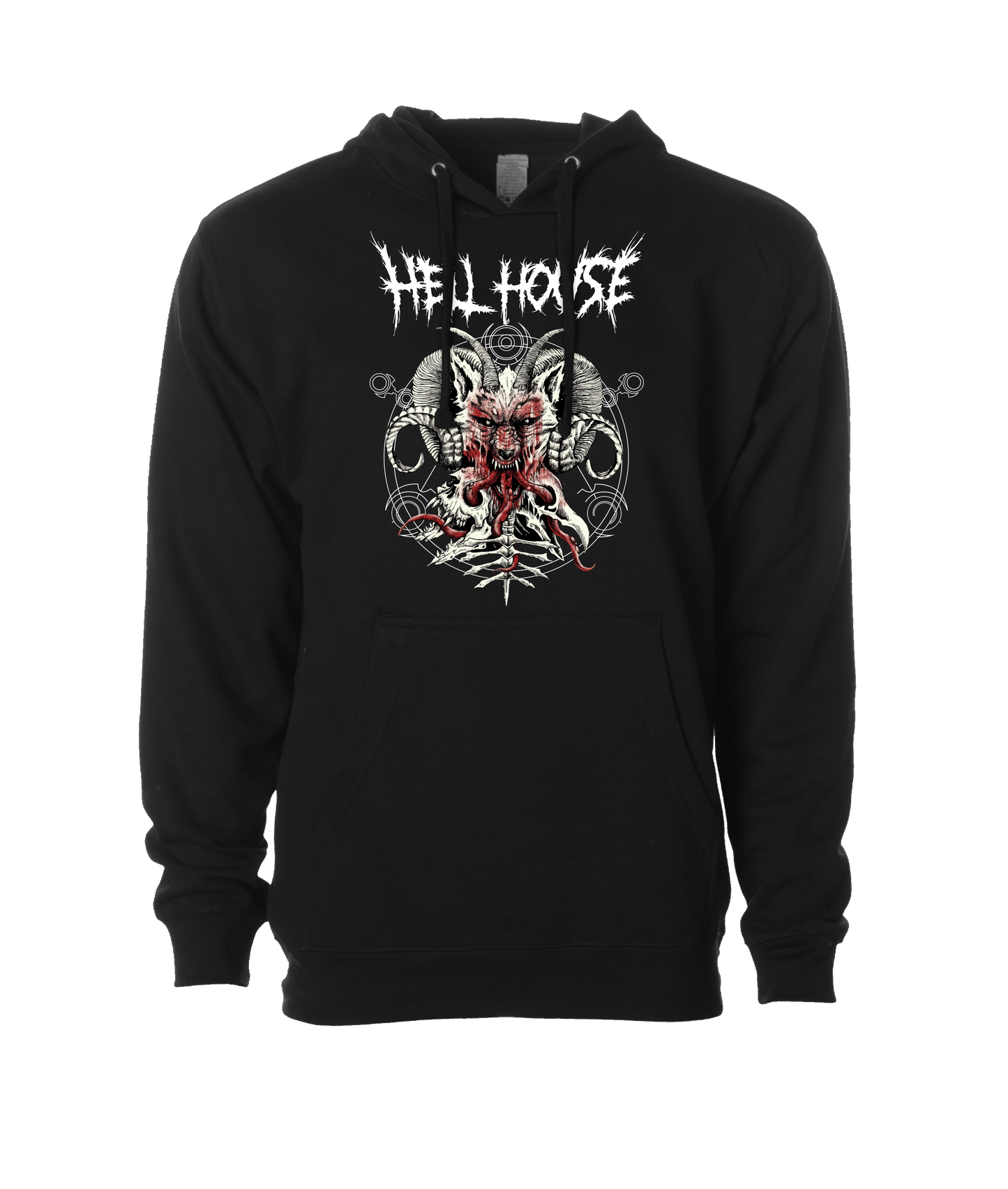 V-HELLTOP - WOLFHORN - Black Hoodie