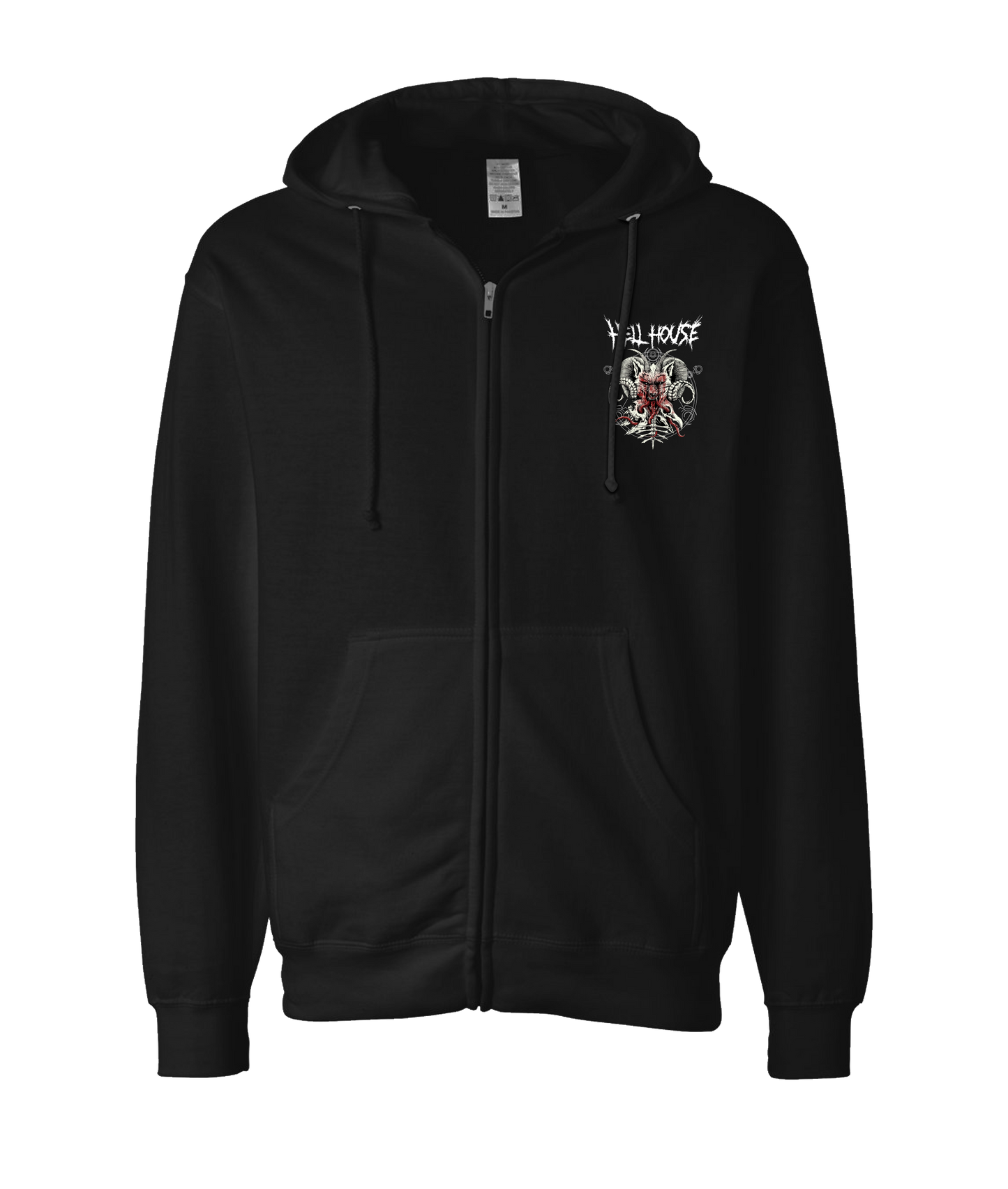 Hellhouse crypt - WOLFHORN - Black Zip Up Hoodie