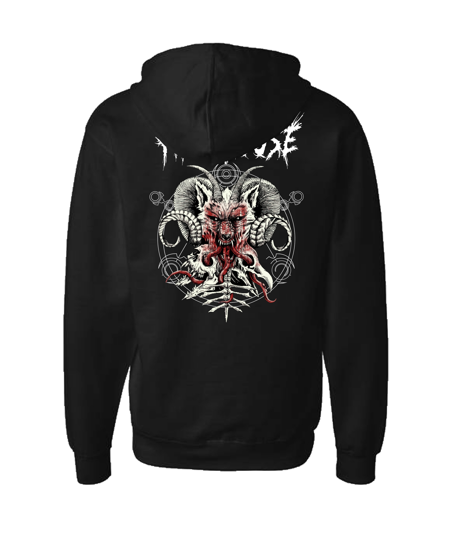 Hellhouse crypt - WOLFHORN - Black Zip Up Hoodie