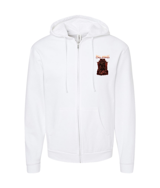 Hellhouse crypt - GIRLGOAT - White Zip Up Hoodie
