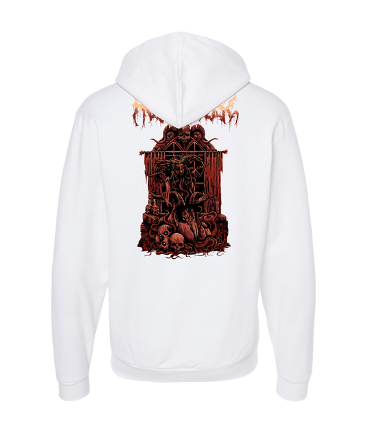 Hellhouse crypt - GIRLGOAT - White Zip Up Hoodie