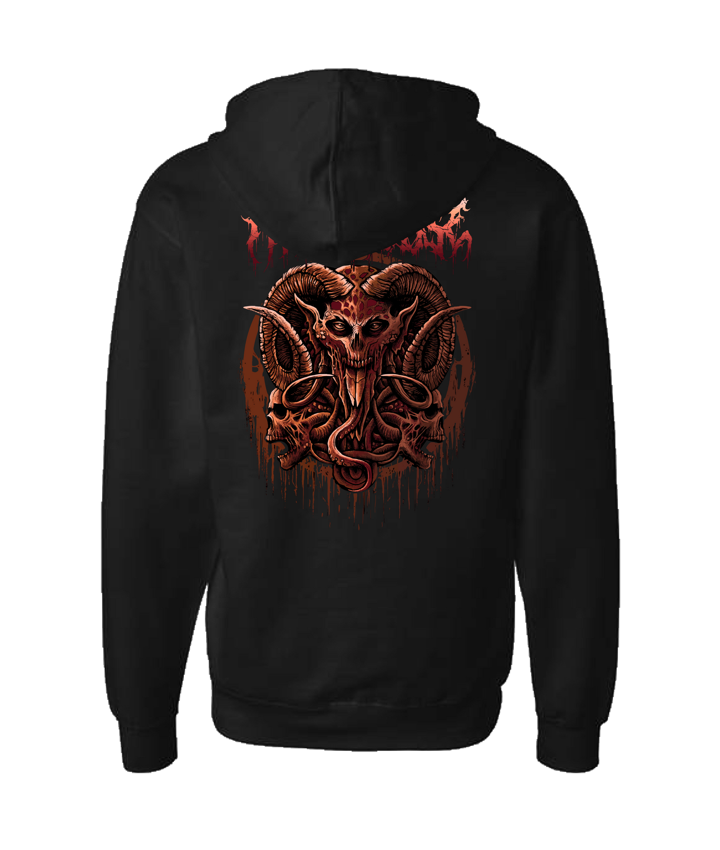 Hellhouse crypt - LORDSKVLL - Black Zip Up Hoodie