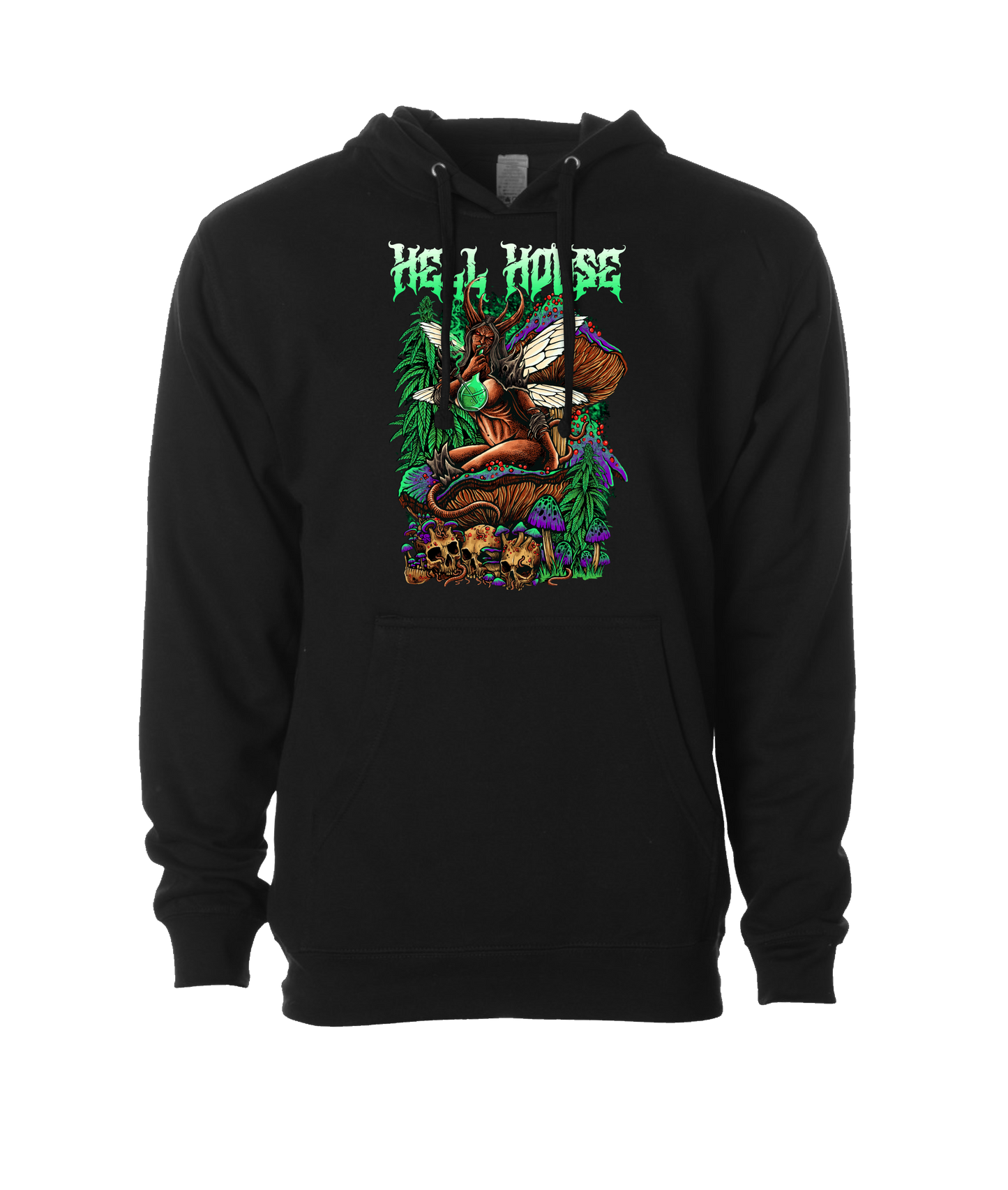 Hellhouse crypt - MUSHROOM - Black Hoodie