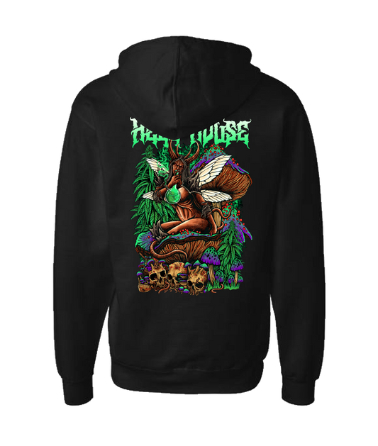 Hellhouse crypt - MUSHROOM - Black Zip Up Hoodie