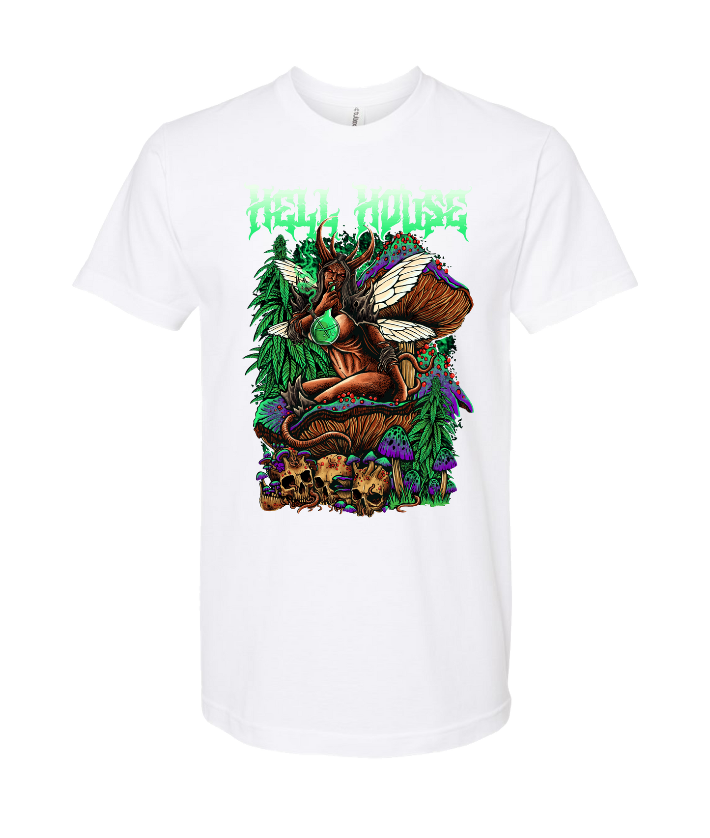 V-HELLTOP - MUSHROOM - White T-Shirt
