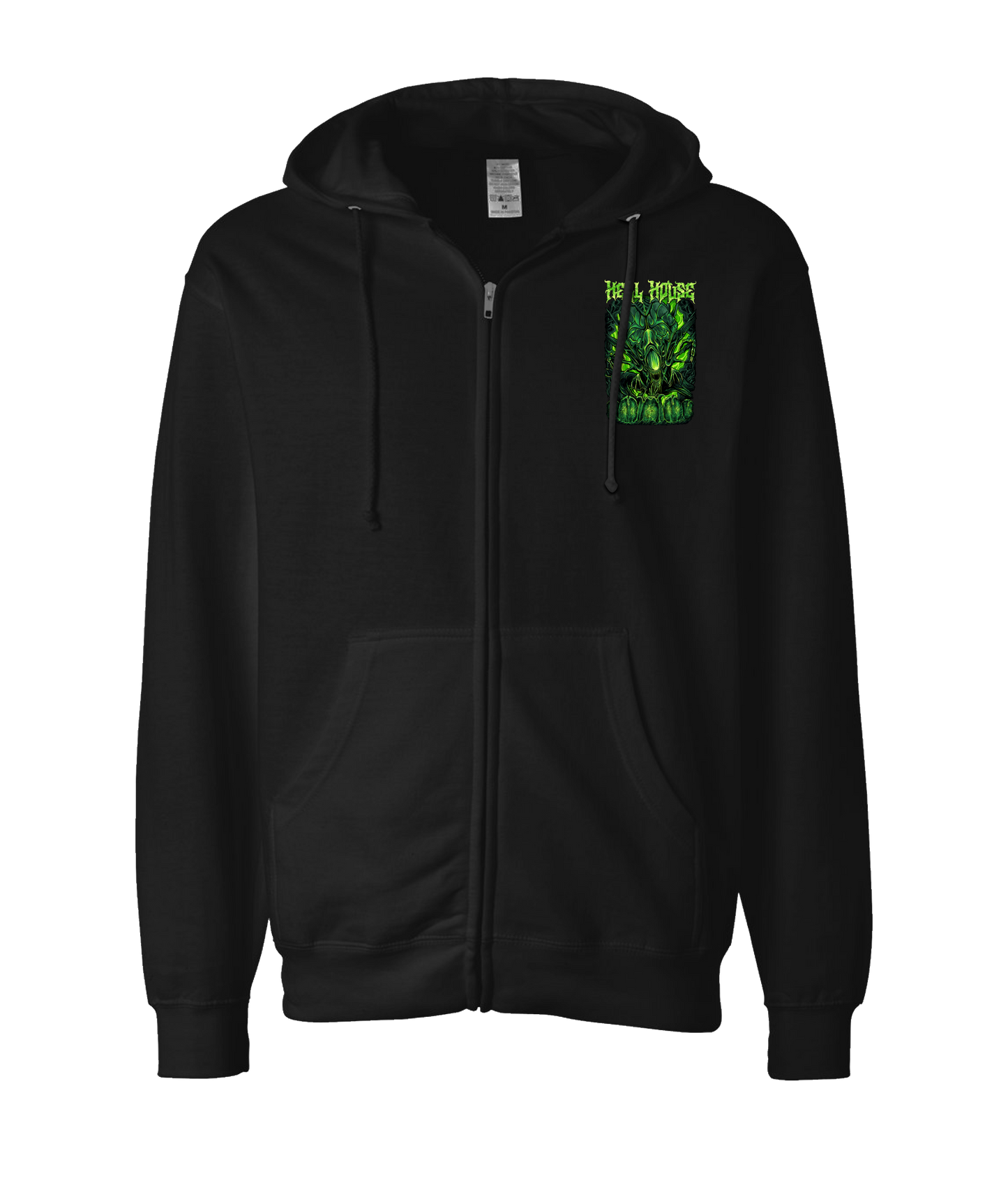 Hellhouse crypt - ALIEN - Black Zip Up Hoodie