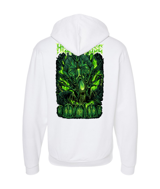 Hellhouse crypt - ALIEN - White Zip Up Hoodie