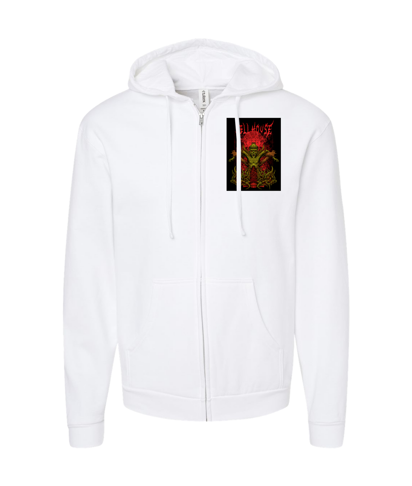 Hellhouse crypt - LIBSS - White Zip Up Hoodie
