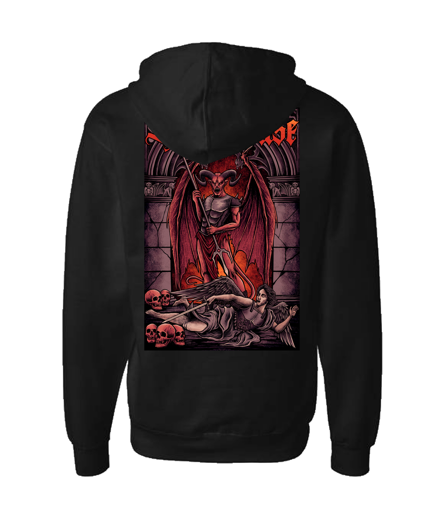 Hellhouse crypt - Devil VS Michael - Black Zip Up Hoodie