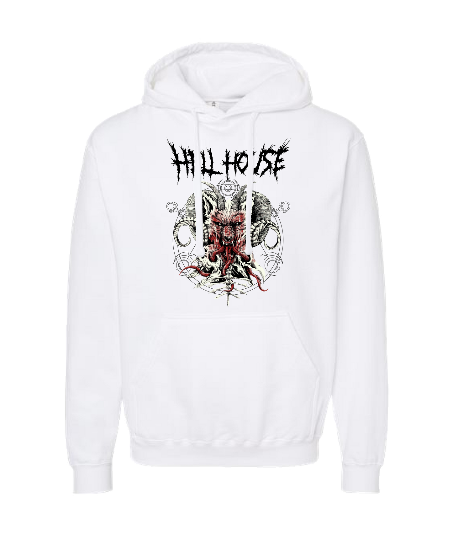 Hellhouse crypt - WOLFHORN - White Hoodie
