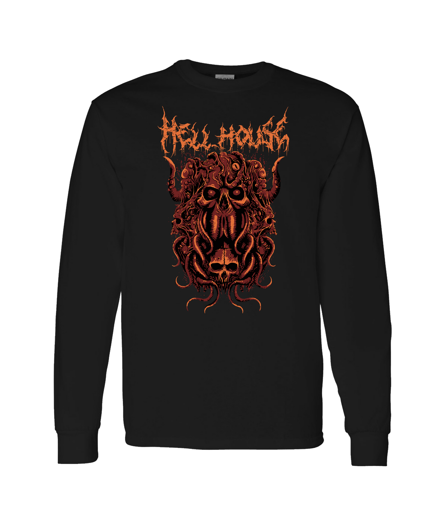 V-HELLTOP - OCTOPUSSSKVLL - Black Long Sleeve T