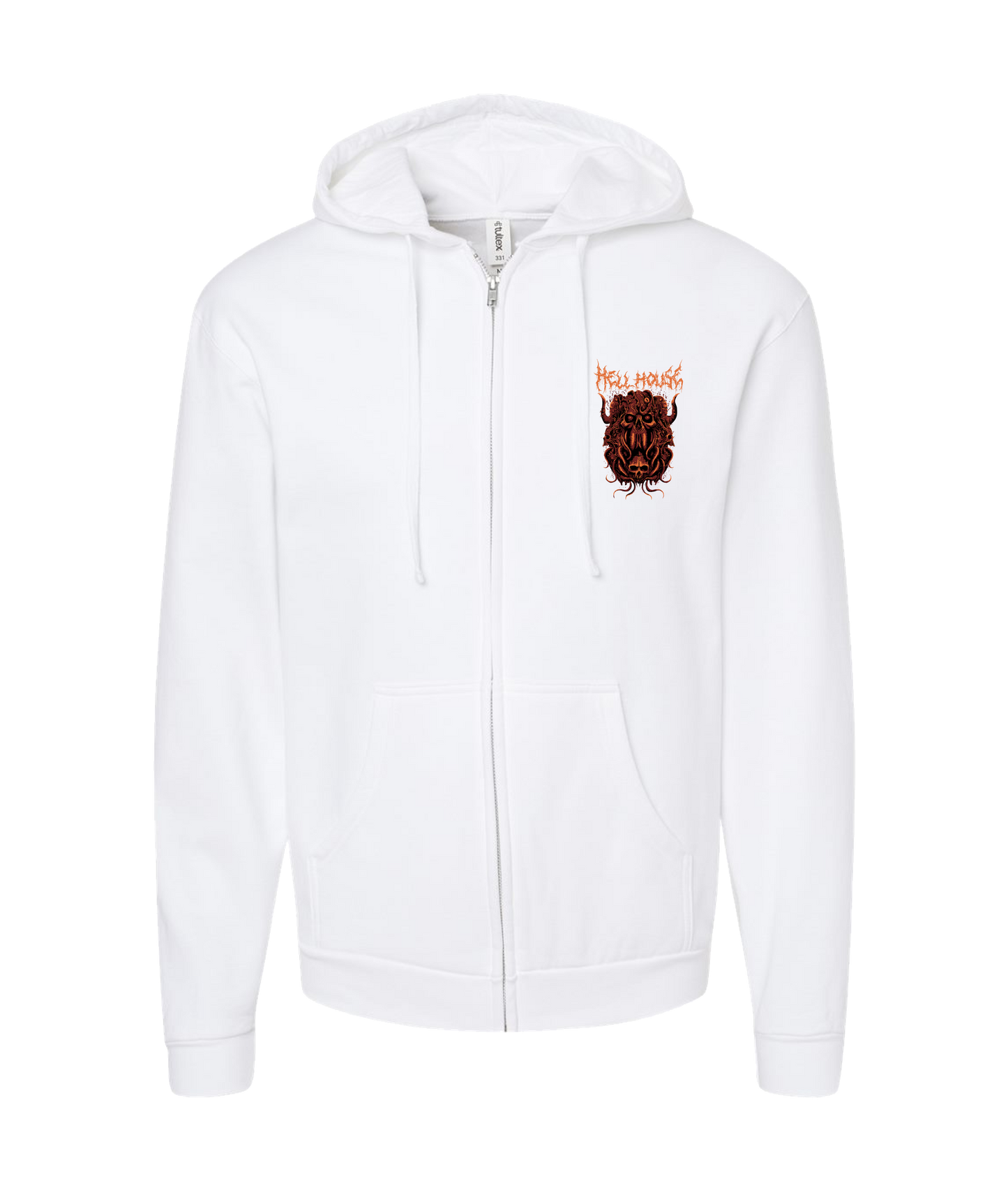 Hellhouse crypt - OCTOPUSSSKVLL - White Zip Up Hoodie