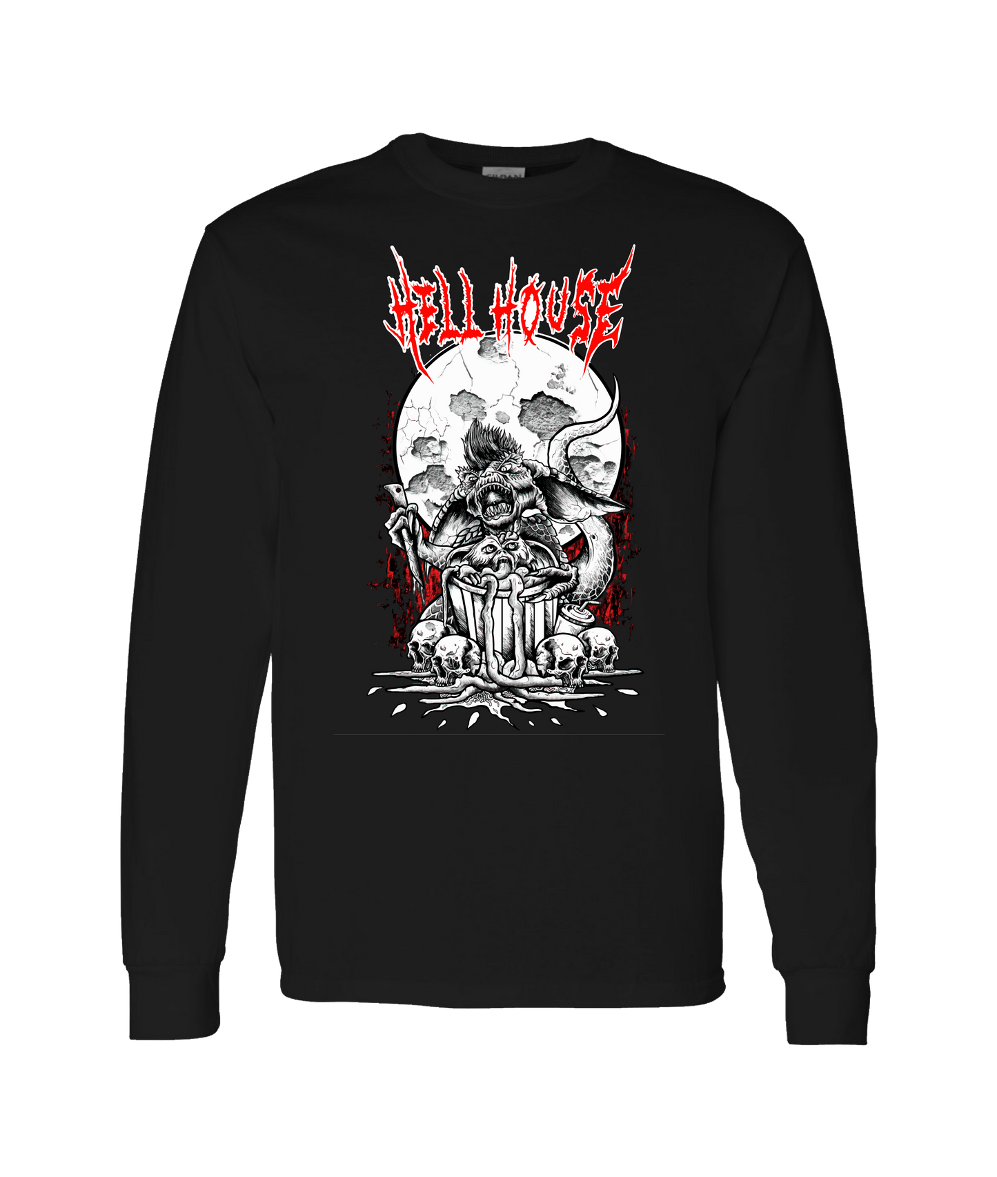 Hellhouse crypt - GREMLINS - Black Long Sleeve T