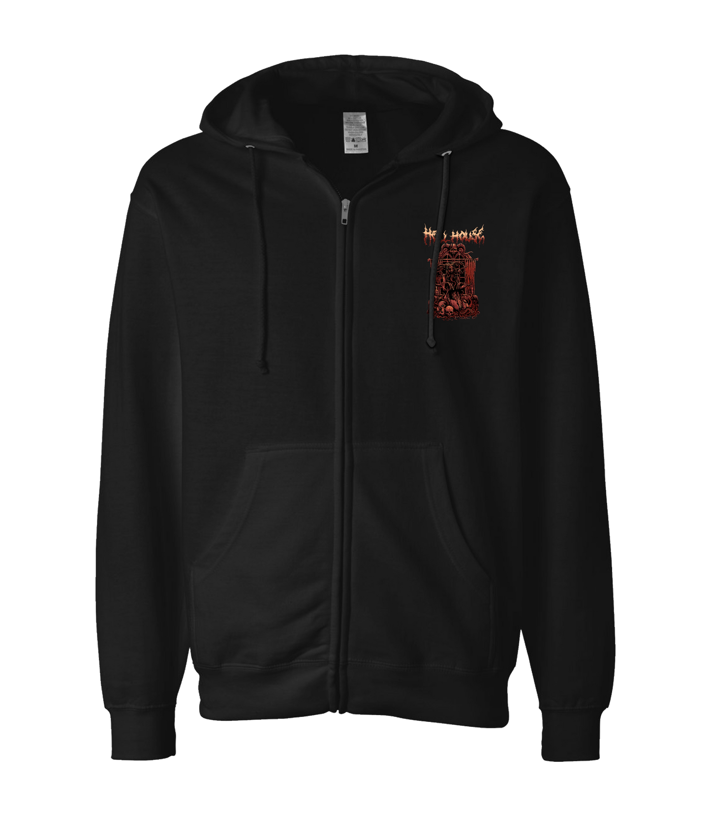 Hellhouse crypt - GIRLGOAT - Black Zip Up Hoodie