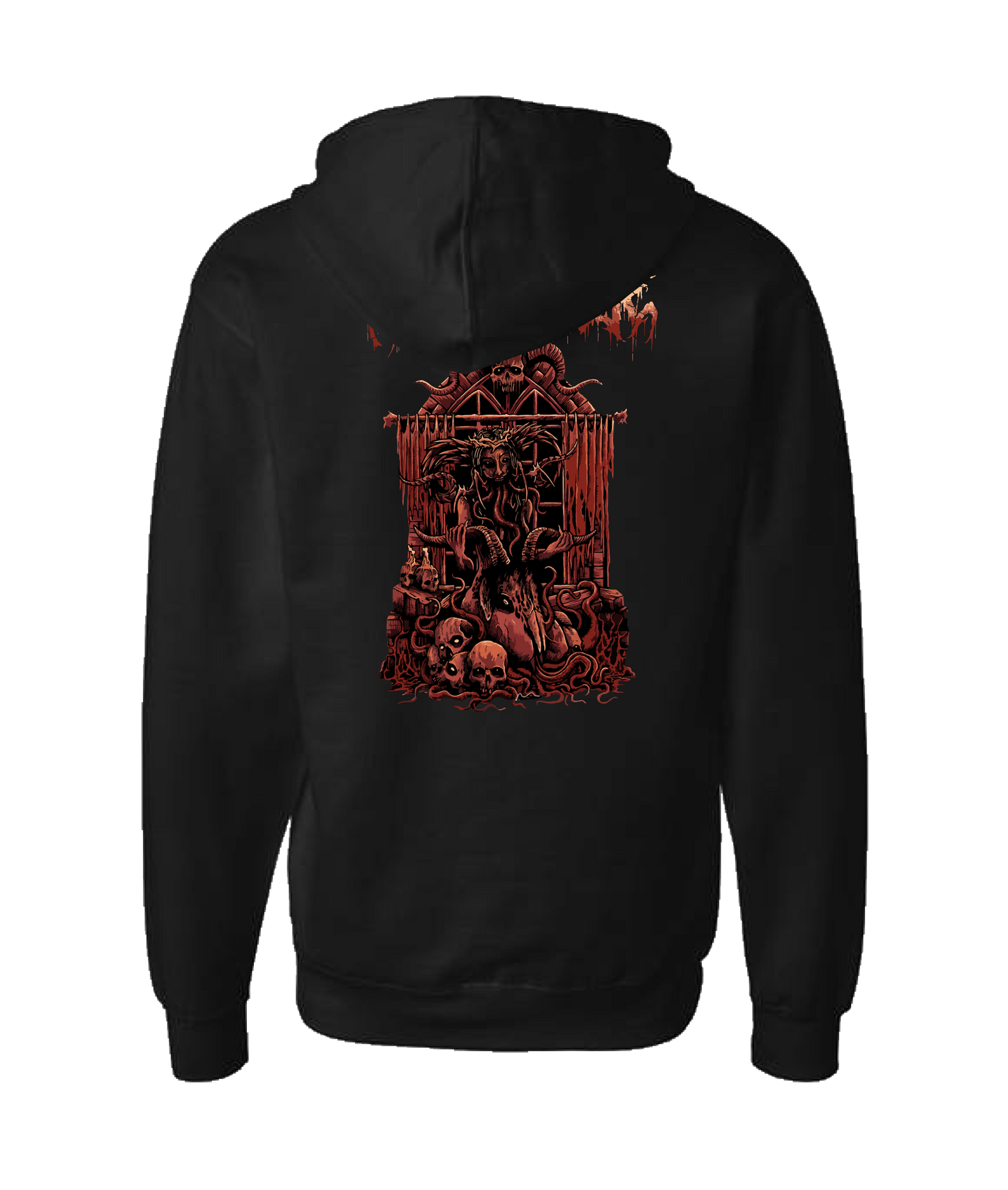 Hellhouse crypt - GIRLGOAT - Black Zip Up Hoodie