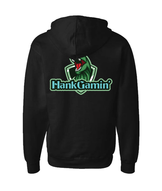 Hank Gamin' - T-Rex Green - Black Zip Up Hoodie