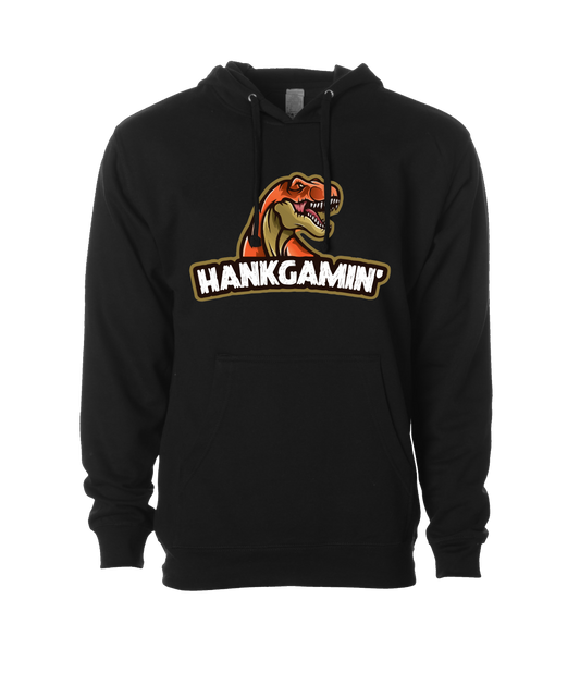 Hank Gamin' - T-Rex Orange - Black Hoodie