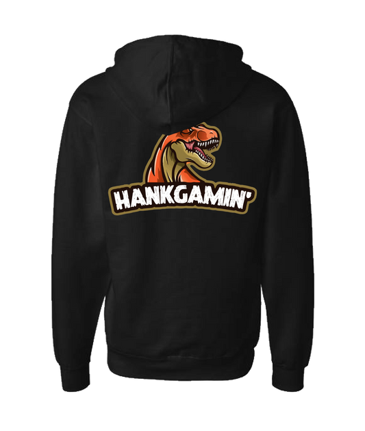 Hank Gamin' - T-Rex Orange - Black Zip Up Hoodie