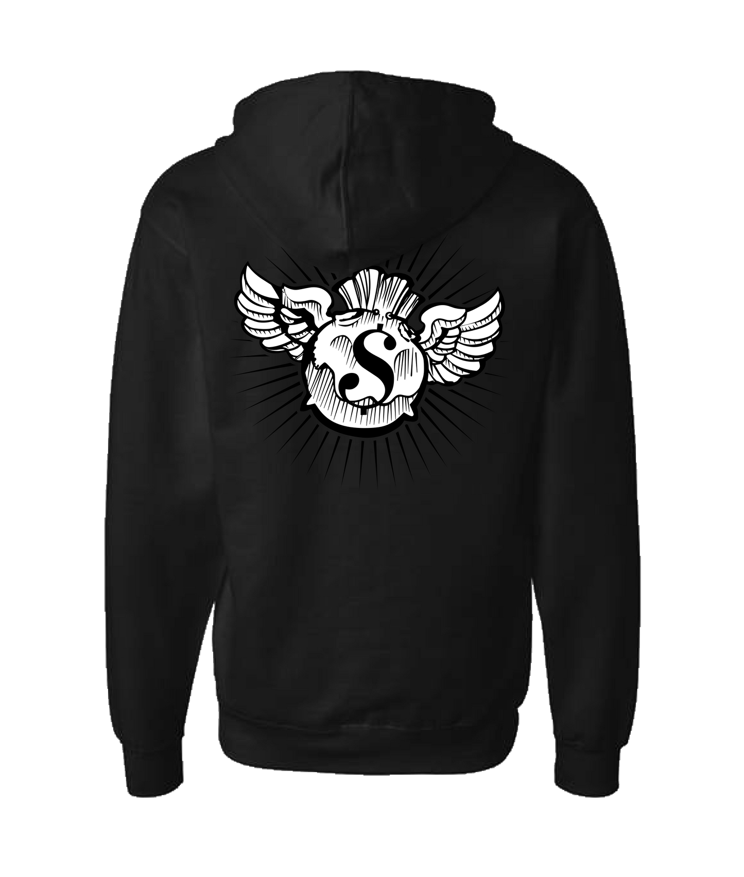 Hu$tle Hard - LOGO 1 - Black Zip Up Hoodie