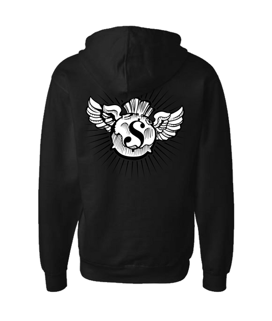 Hu$tle Hard - LOGO 1 - Black Zip Up Hoodie