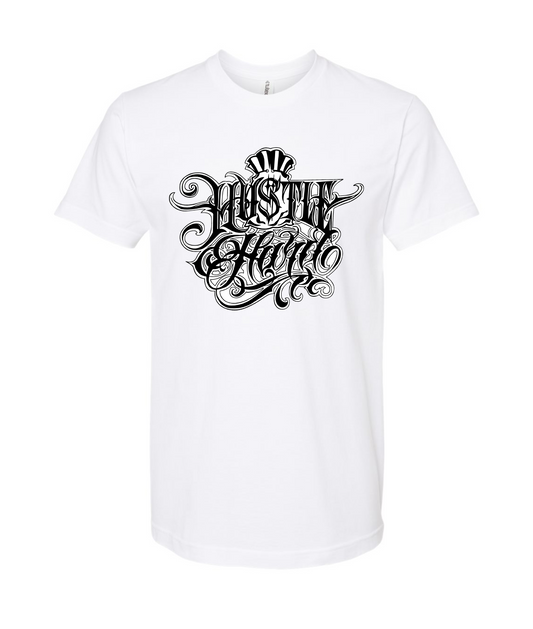 Hu$tle Hard - LOGO 5 - White T-Shirt