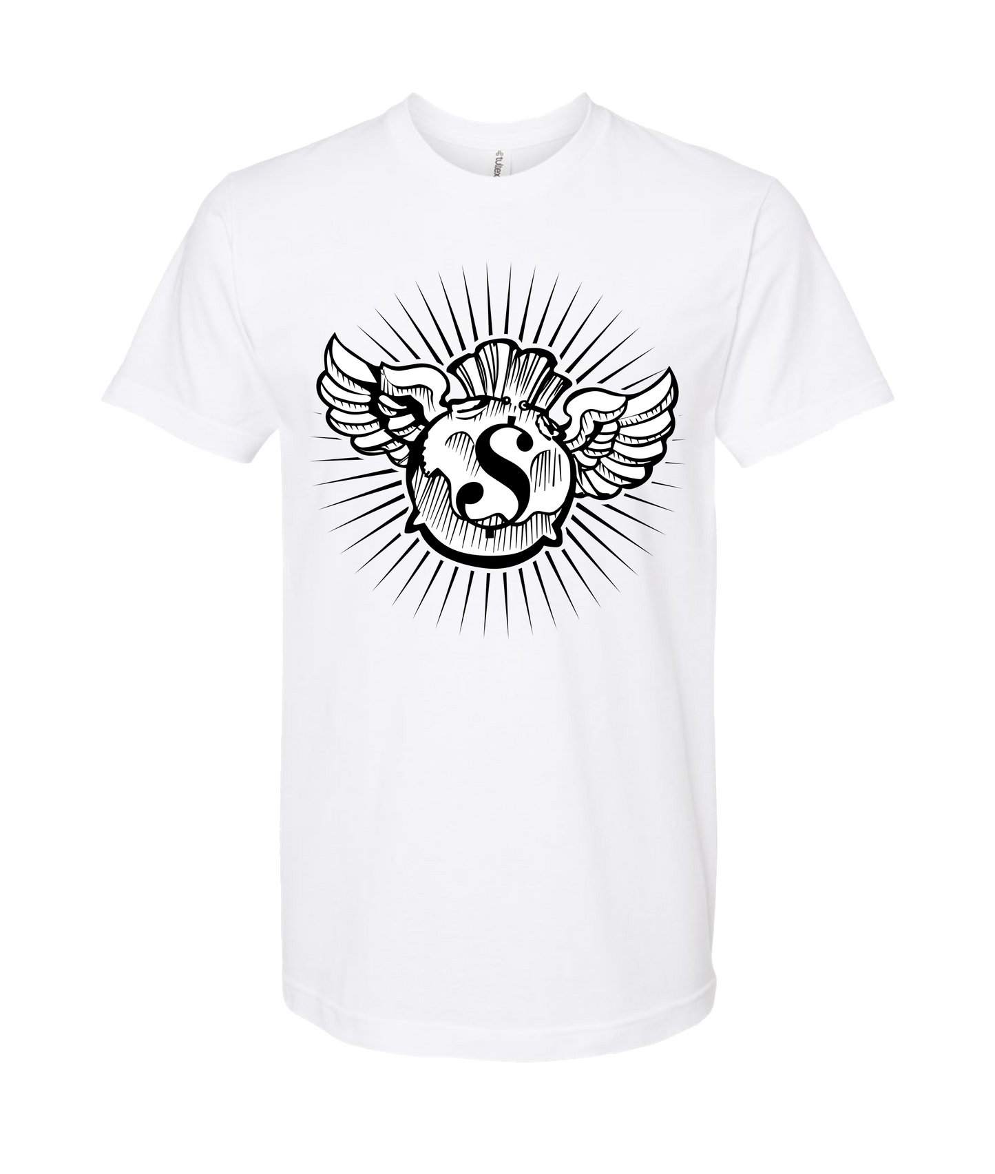 Hu$tle Hard - LOGO 1 - White T Shirt