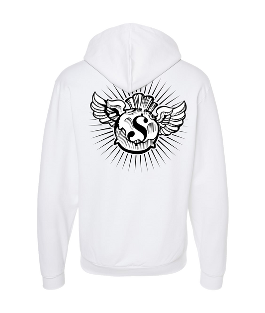 Hu$tle Hard - LOGO 1 - White Zip Up Hoodie