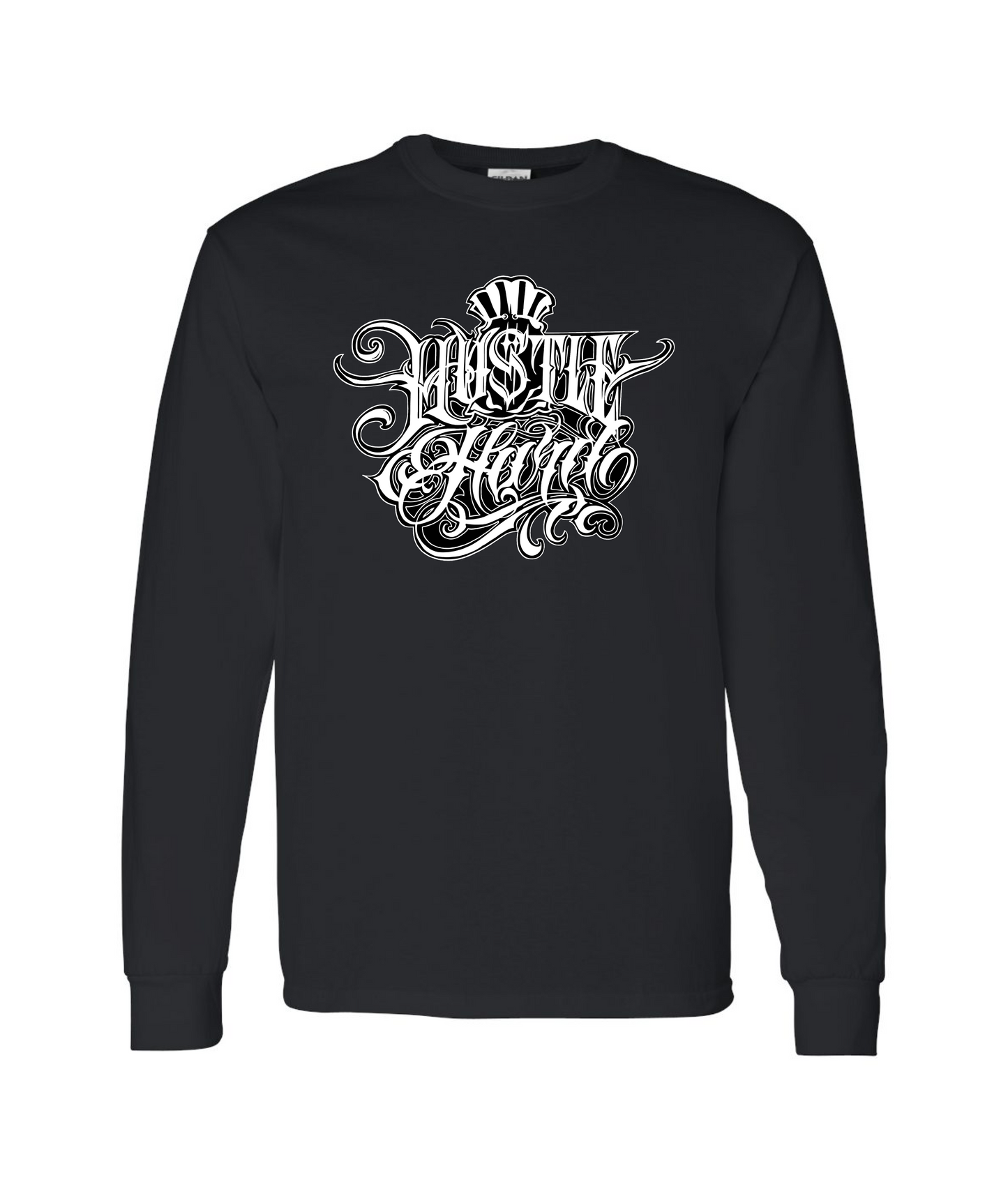 Hu$tle Hard - LOGO 5 - Black Long Sleeve T