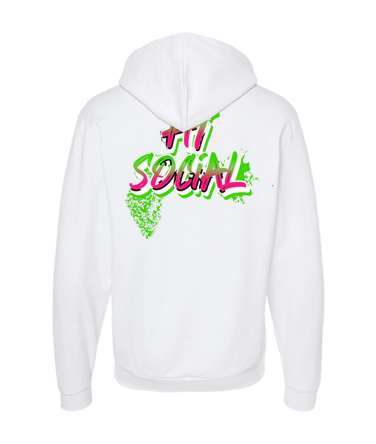 HiSocial - Logo - White Zip Up Hoodie